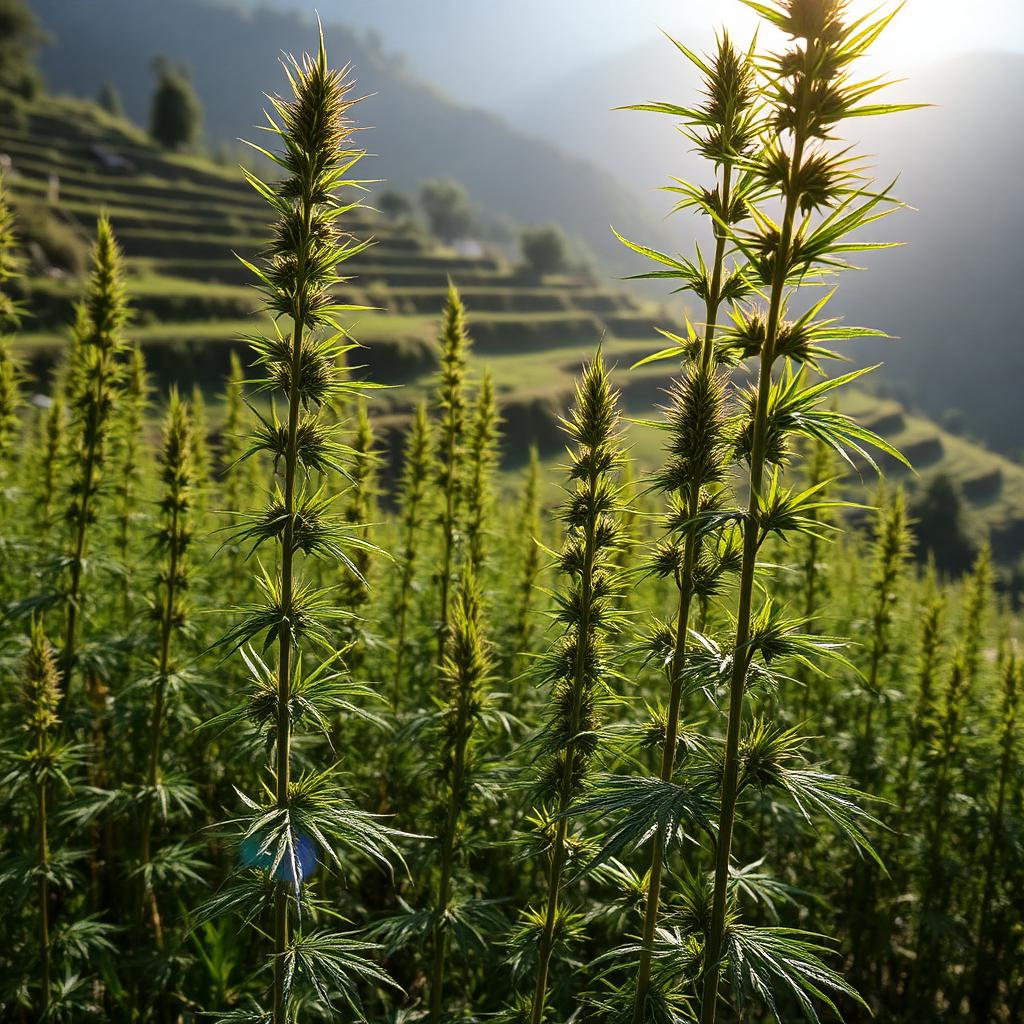 Hemp plant outer stalk