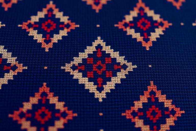 Macro detail of Nepali Dhaka fabric